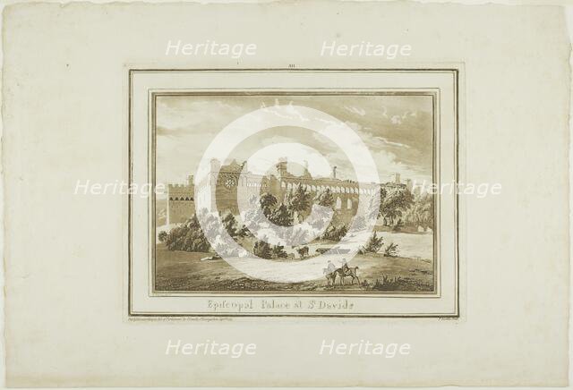 Episcopal Palace at St. Davids, from Twelve Views in Aquatinta from Drawings taken...South Wales, 17 Creator: Paul Sandby.