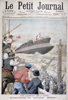 Launch of the French battleship 'Patrie', Toulon, December 1903 (1904). Artist: Unknown