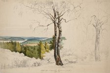 View from Jaakkima Parsonage over the Lake Laatokka; unfinished, 1860. Creator: Magnus von Wright.