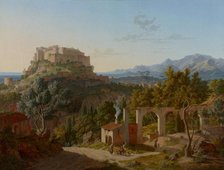 Landscape with the Castle of Massa di Carrara, 1827. Creator: Leo von Klenze.