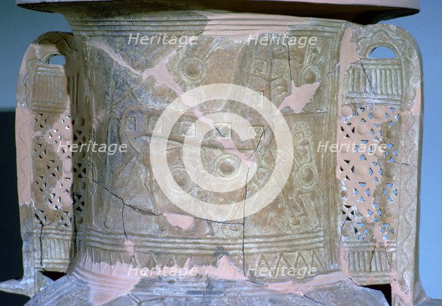 Funerary vase with a relief decoration of the horse of Troy, 7th century BC. Artist: Unknown