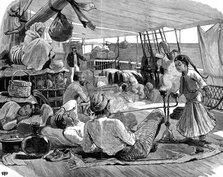 Third class on board the 'Kilwa', Brindisi to Burma, 1886. Artist: Unknown