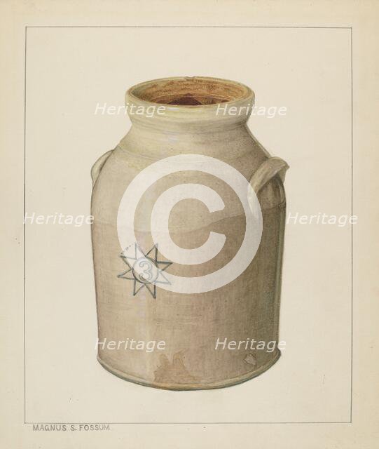 Churn, c. 1936. Creator: Magnus S. Fossum.