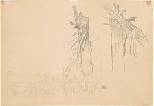 Two Shattered Trees; and Study for "The Road" [verso], 1918. Creator: John Singer Sargent.