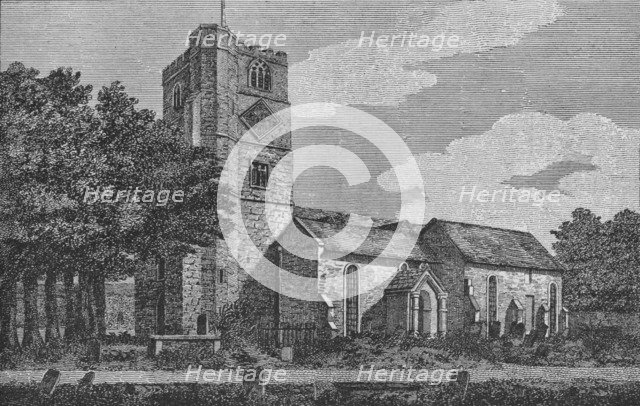 Fulham Church in 1812 (1911). Artist: Unknown.