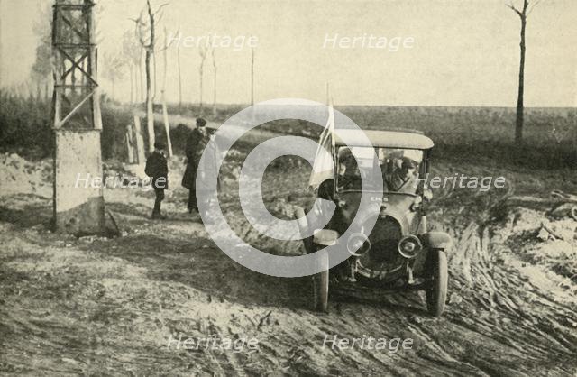 German officers indicating the whereabouts of landmines, First World War, 1918, (c1920). Creator: Unknown.