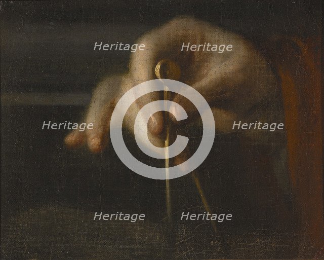 The compass in the hand of an architect. Study, ca 1727.