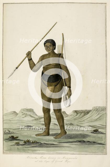 Bosch Man living in the Roggeveld [Rogefeldt], at the Cape of Good Hope, c1776-1777.  Creator: Johannes Schemaker.
