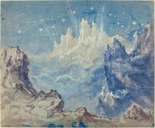 Fantastic Mountainous Landscape with a Starry Sky. Creator: Robert Caney.