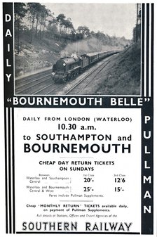 'Bournemouth Belle - Southern Railway', 1936. Artist: Unknown.