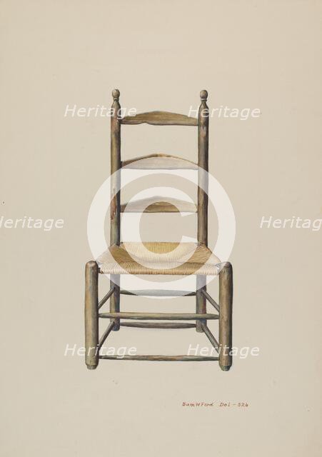 Pennsylvania Ladder Back Chair, 1935/1942. Creator: Samuel W. Ford.