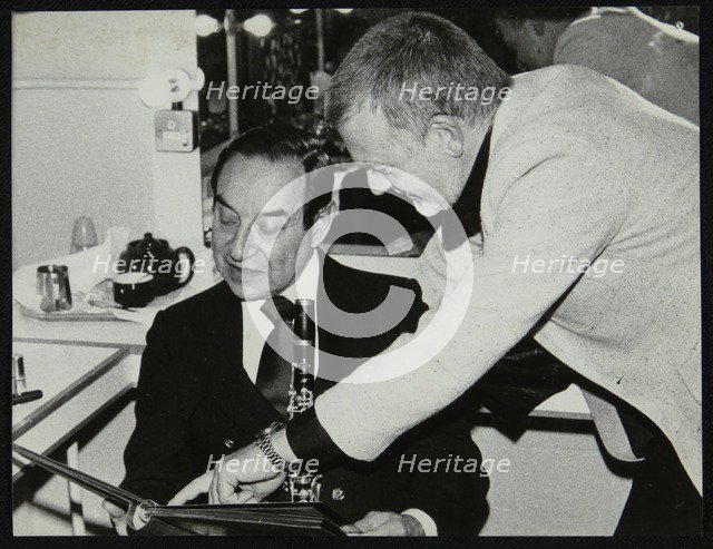 Photographer Denis Williams and Peanuts Hucko, Forum Theatre, Hatfield, Hertfordshire, 1980. Artist: Unknown