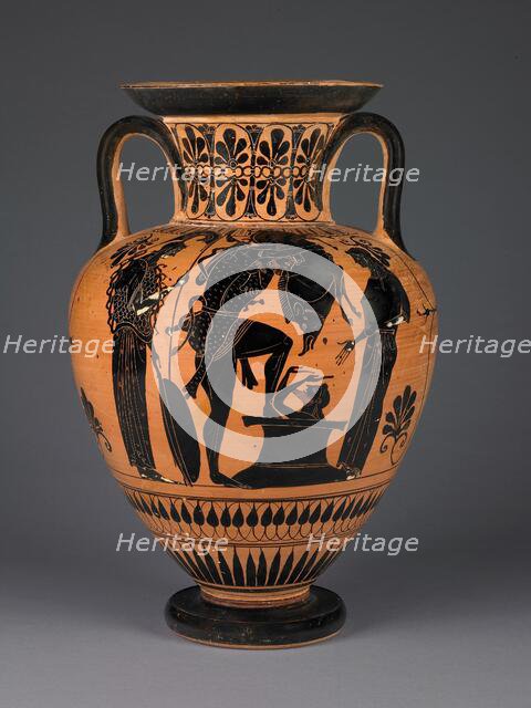 Attic Black-Figure Amphora, about 510 BC. Creator: Leagros Group.
