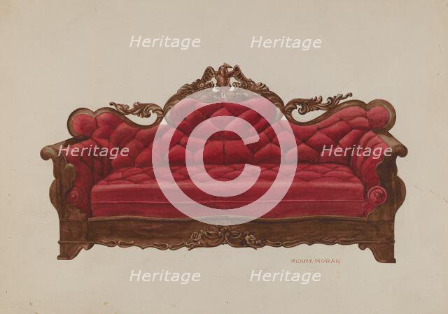 Settee (Eagle), c. 1940. Creator: Henry Moran.