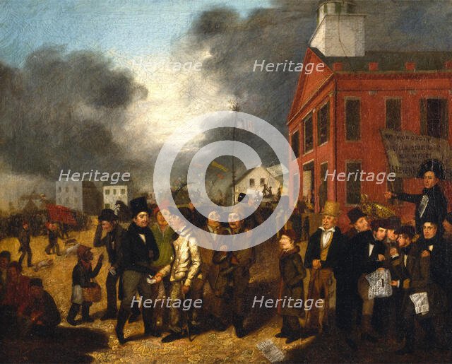 First State Election in Detroit, Michigan, 1837, (c1837). Creator: Thomas Mickell Burnham.