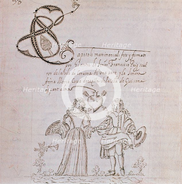 Marital Chapters 1676, drawing.