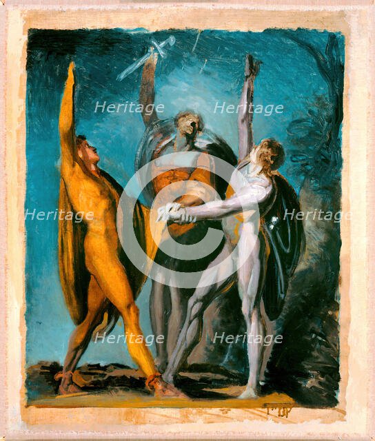 Sketch for "Oath on the Rütli," Female Figure (verso), 1779/81; 1785/90 (verso). Creator: Henry Fuseli.