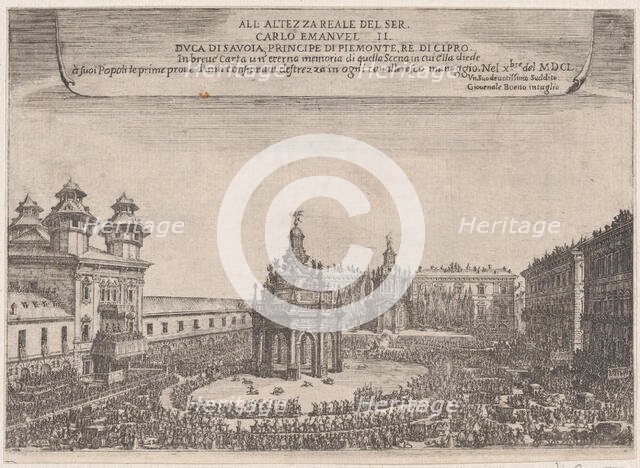 Festival in Turin, October 1650, 1650. Creator: Giovenale Boetto.