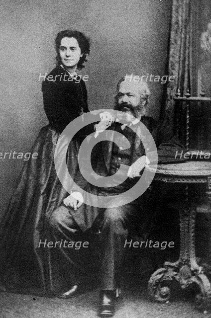 Karl Marx (1818-1883) and his daughter Jenny Caroline Marx (1844-1883), 1869. Creator: Anonymous.