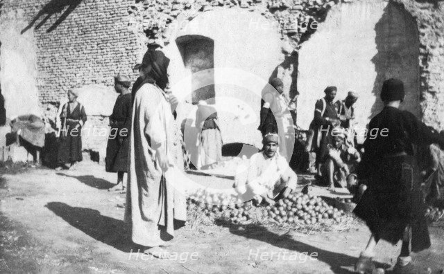Fruit market, Baghdad, Iraq, 1917-1919. Artist: Unknown