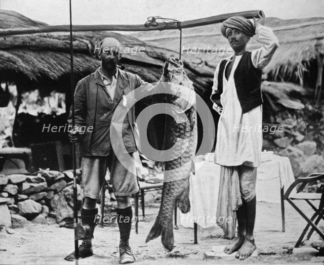 '59 lb Mahseer, Caught by Capt. H. B. D. Campbell, R.E., in the Upper Ganges', c1903, (1903). Artist: Unknown.
