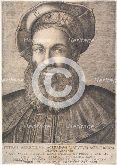 Portrait of Pietro Aretino, First quarter of 16th century. Creator: Raimondi, Marcantonio (c. 1480-c. 1534).