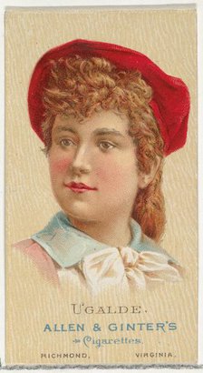 Ugalde, from World's Beauties, Series 2 (N27) for Allen & Ginter Cigarettes, 1888., 1888. Creator: Allen & Ginter.