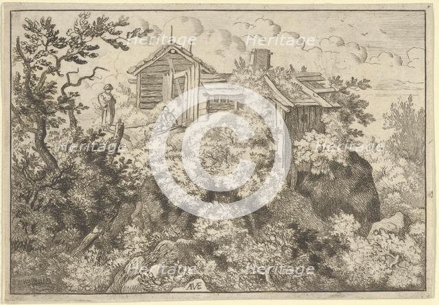 The Three Cottages on the Hill, 17th century. Creator: Allart van Everdingen.