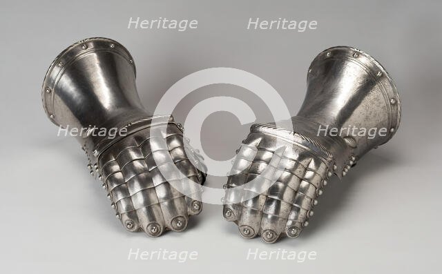 Pair of Mitten Gauntlets, Europe, probably 19th century. Creator: Unknown.