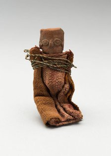 Mold-Made Female Figurine Wrapped in Cloth and Tied with String, c. A.D. 100/600. Creator: Unknown.