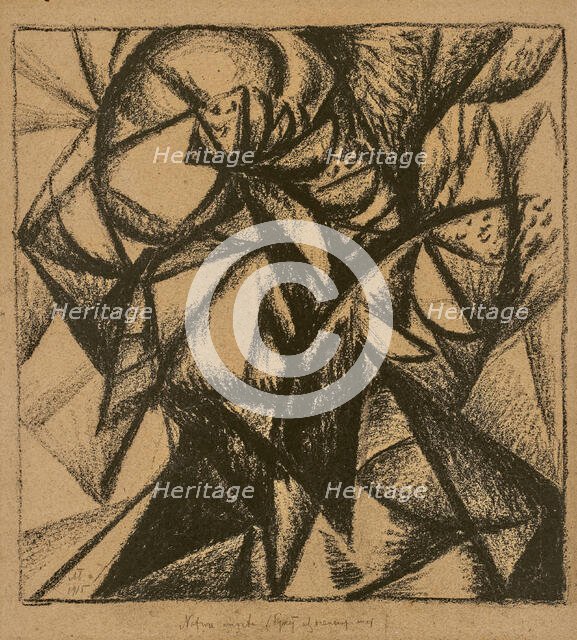 Still life - Bouquet with Autumn Leaves, 1915. Creator: Bogomazov, Alexander Konstantinovich (1880-1930).