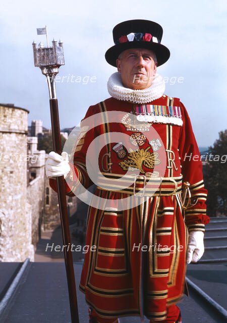 Beefeater at the Tower of London, c1955. Creator: Arthur Charles Kirby Ware.