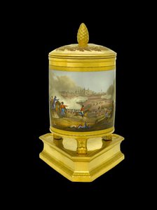 Ice pail showing the Battle of Salamanca, Spain, 1812 (1817-1819). Artist: Unknown.