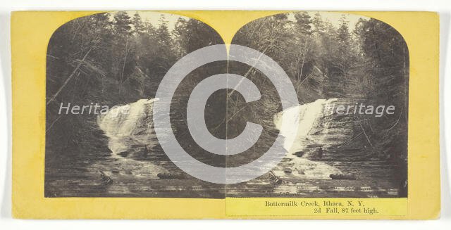 Buttermilk Creek, Ithaca, N.Y. 2d Fall, 87 feet high, 1860/65. Creator: J. C. Burritt.