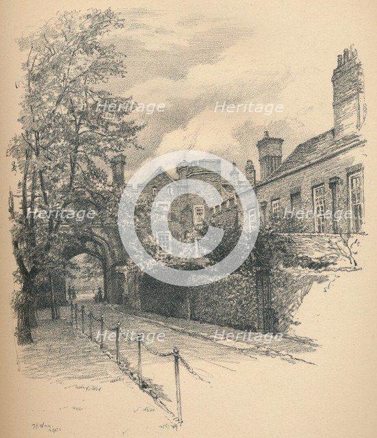 'The Courtyard and Gateway of Richmond Palace', 1902. Artist: Thomas Robert Way.