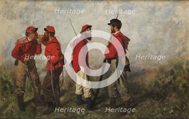 A group of Garibaldians, 1860. Creator: Palizzi; Filippo (1818-1899).