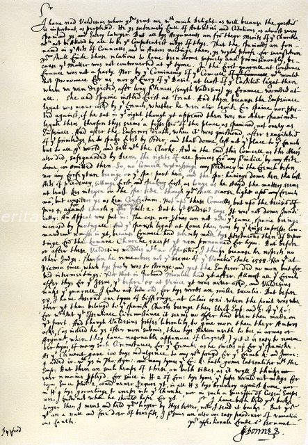 Letter from Dr John Donne to Sir Robert Cotton, c1602.Artist: John Donne