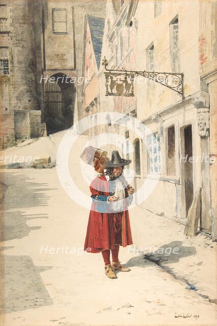 Wandering Minstrel; Old Nuremberg, 1843-84. Creator: Louis Leloir.