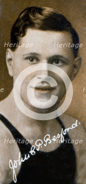 JCP Besford, Champion swimmer, 1935. Artist: Unknown