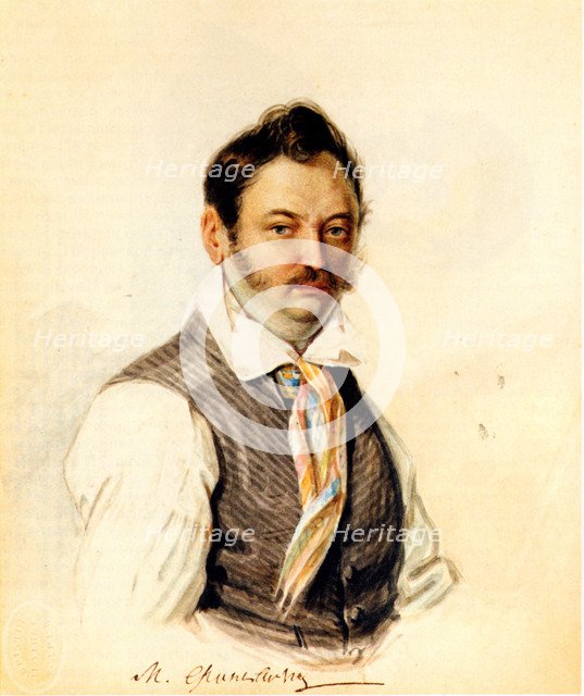 Portrait of Decembrist Fonvizin Michail A. Fonvizin (1787-1854), 1834. Artist: Bestuzhev, Nikolai Alexandrovich (1791-1855)
