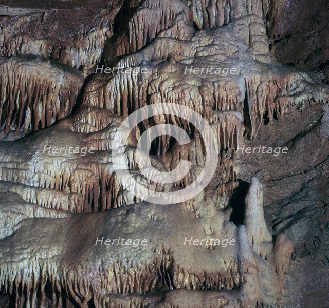 Limestone caves in Hungary. Artist: CM Dixon Artist: Unknown