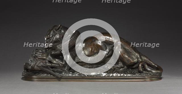 Tiger Devouring a Gavial, 1831. Creator: Antoine-Louis Barye (French, 1796-1875).