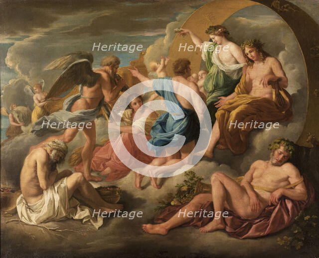 Apollo giving his chariot to Phaeton, after Poussin, between 1600 and 1699. Creator: Unknown.