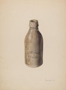 Stoneware Beer Bottle, 1941. Creator: Herman O. Stroh.