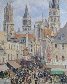 Rue de l'Épicerie, Rouen (Effect of Sunlight), 1898. Creator: Camille Pissarro.