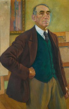Self Portrait in a Green Waistcoat, 1924. Creator: Rysselberghe, Théo van (1862-1926).