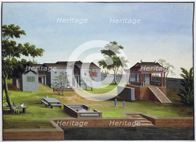 Garden scene, China, c1820-1840. Artist: Unknown