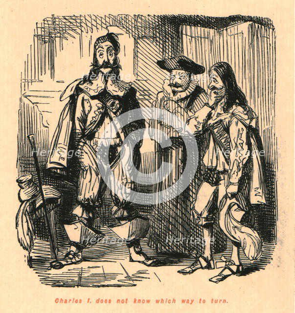 'Charles I. does not know which way to turn', 1897.  Creator: John Leech.