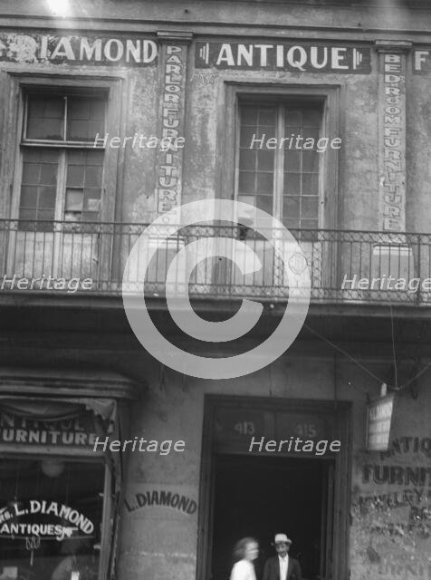 Facade of the Diamond antique store, New Orleans or Charleston, South Carolina, c1920-1926. Creator: Arnold Genthe.