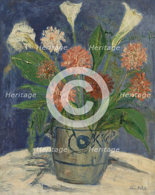 Vase d'arums et de dahlias (Vase with Arums and Dahlias), c1932. Creator: Utrillo, Maurice (1883-1955).